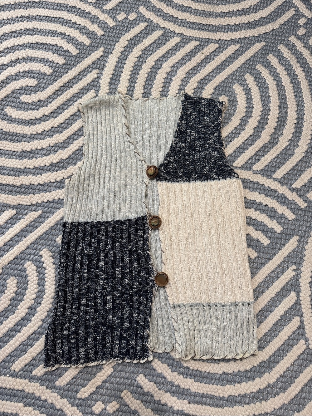 Vintage Y2K Made in Italy Deconstructed Patchwork Knit Vest Small